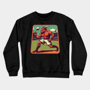 Minotaur Baseball Player Crewneck Sweatshirt